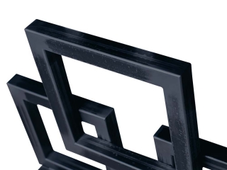 Decorative steel surfaces are Blackened Aged looking