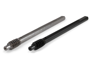 Machined steel shaft shown before and after finishing with Tru Temp 2nd Gen Black Oxide